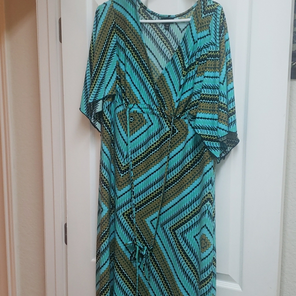 Blue green dress